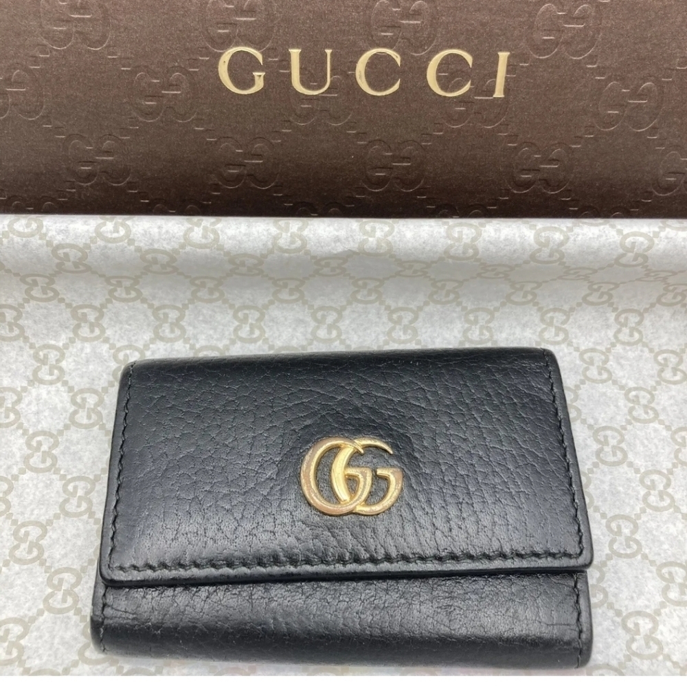 🖤▪️ Gucci ▪️ GG Marmont  Key case holder GG Black Leather